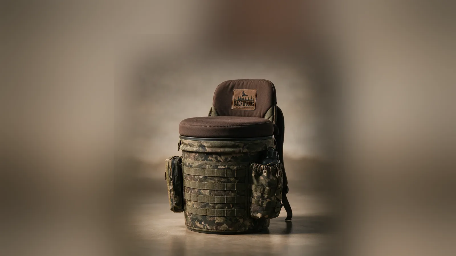 Backwoods seat pack packshot on a neutral studio set